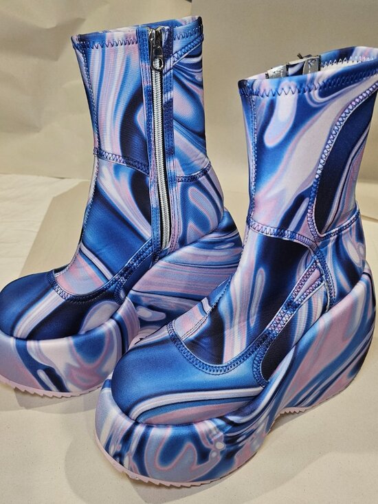 POSTER GIRL Shoes - Dolls Kill Poster Girl Soul Vibration Dress Women's 8 Y2K Rave Festival